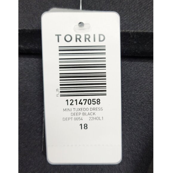 NWT Torrid Black Mini Tuxedo Dress 18 - Picture 10 of 11